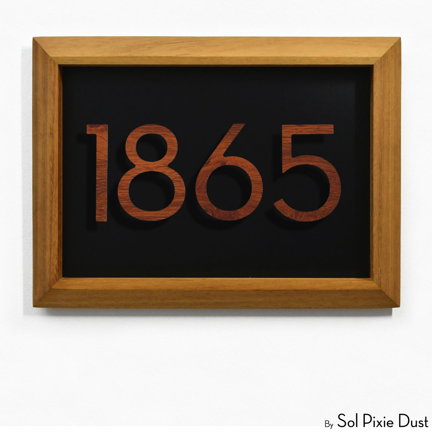 Aluminum & Solid Wood Iroko Frame Address Plaque With Aluminum Numbers