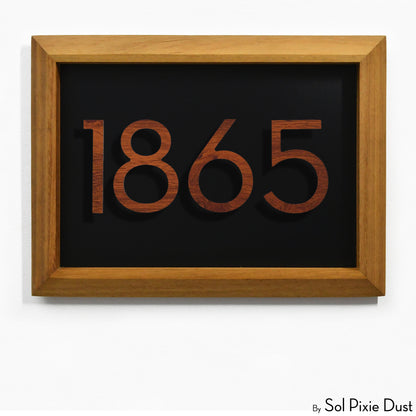 Aluminum & Solid Wood Iroko Frame Address Plaque With Aluminum Numbers