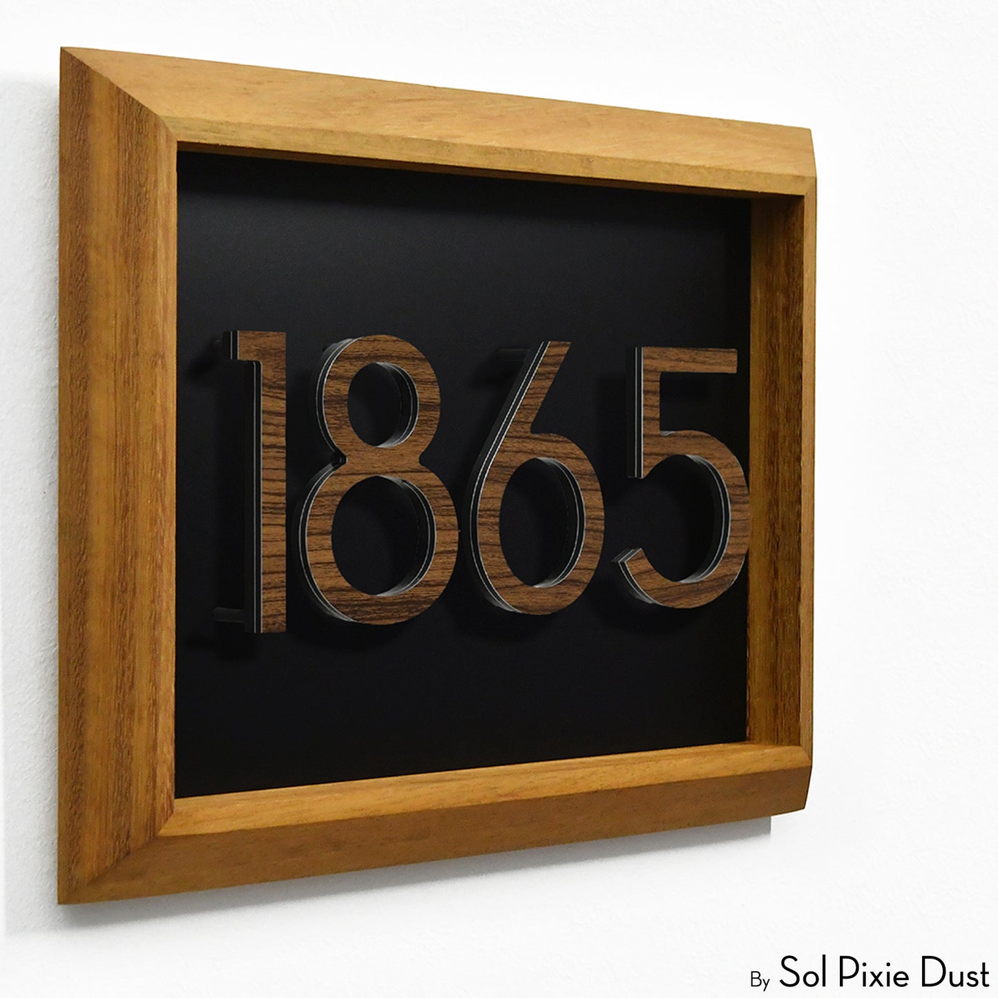 Aluminum & Solid Wood Iroko Frame Address Plaque With Aluminum Numbers