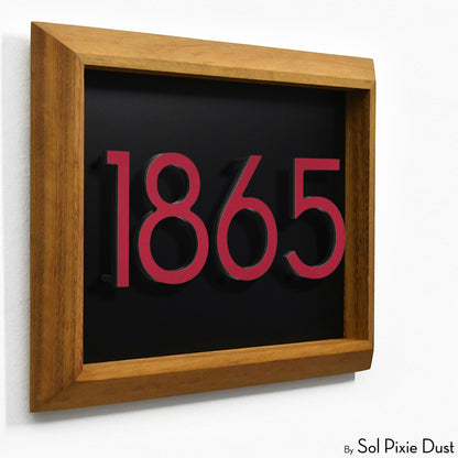 Aluminum & Solid Wood Iroko Frame Address Plaque With Aluminum Numbers