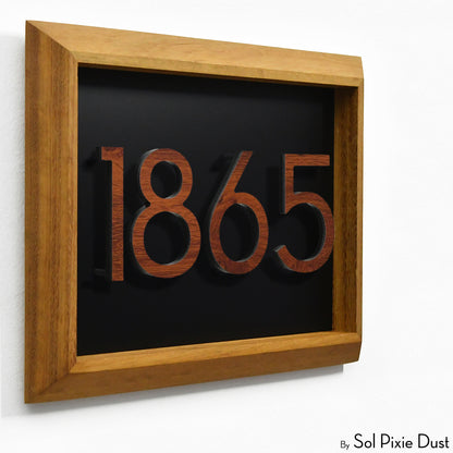 Aluminum & Solid Wood Iroko Frame Address Plaque With Aluminum Numbers