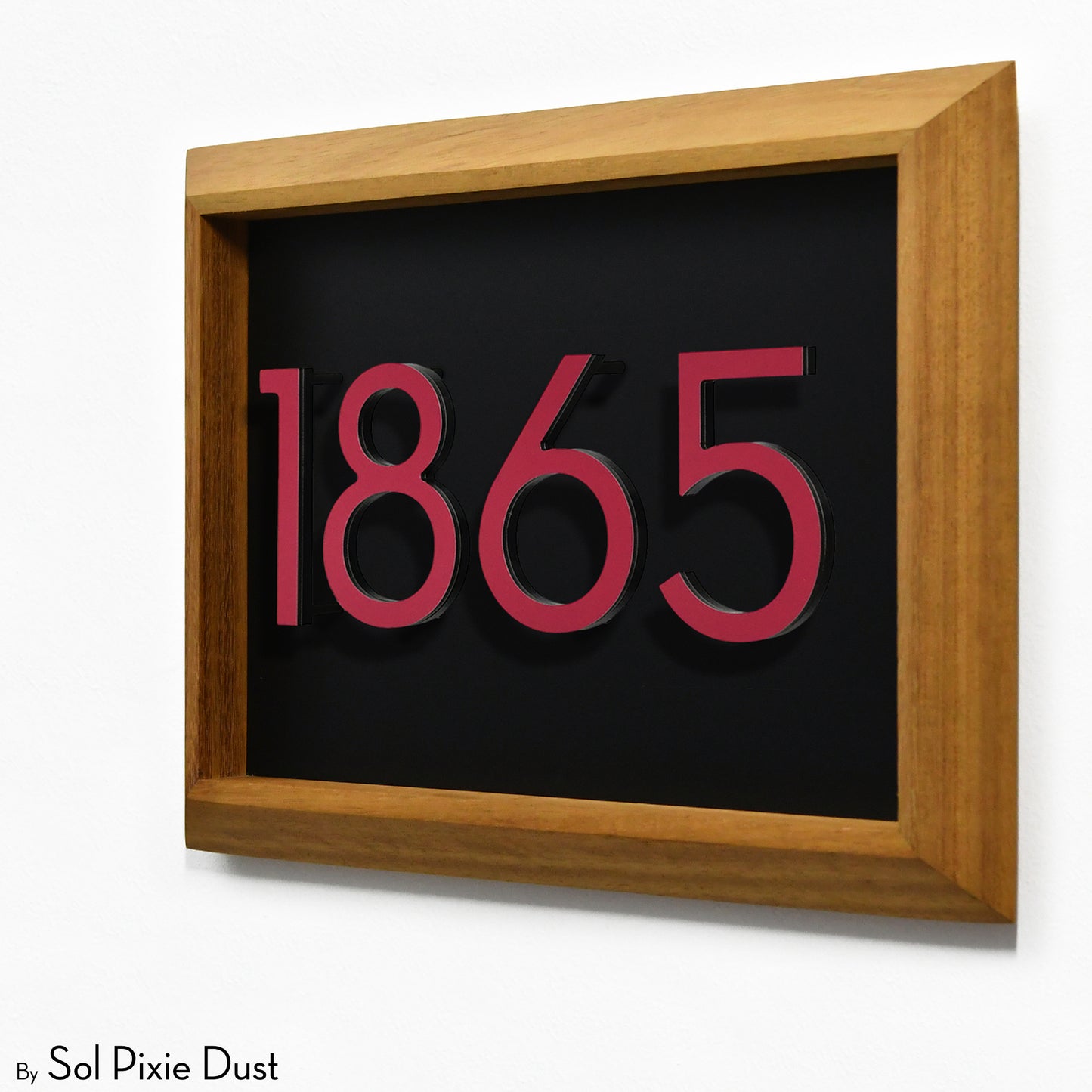 Aluminum & Solid Wood Iroko Frame Address Plaque With Aluminum Numbers