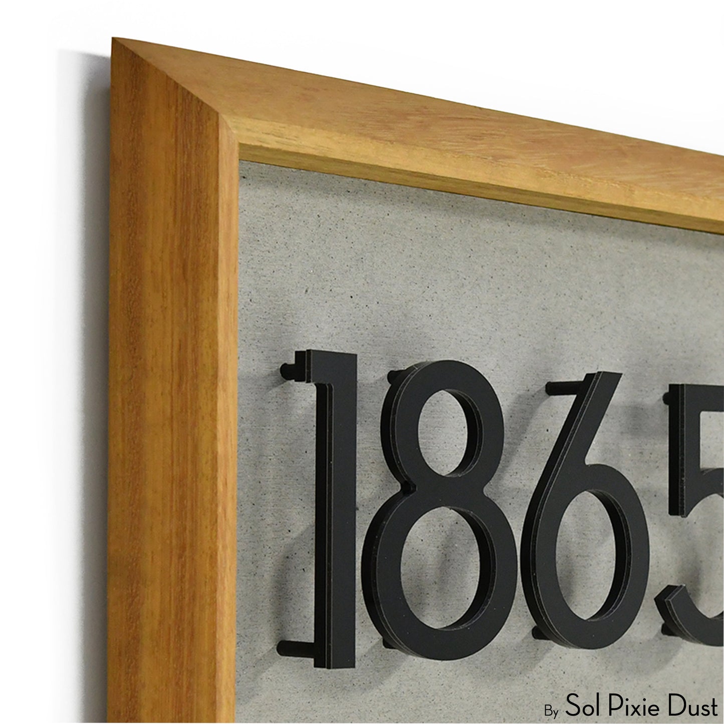 Aluminum & Solid Wood Iroko Frame Address Plaque With Aluminum Numbers