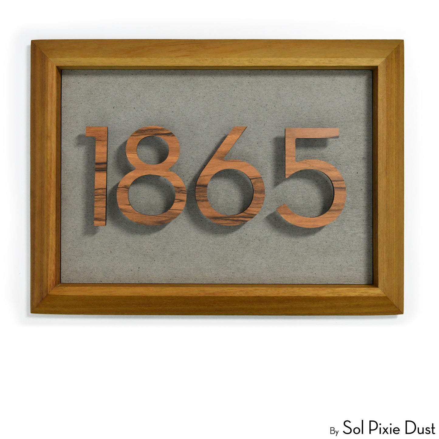 Aluminum & Solid Wood Iroko Frame Address Plaque With Aluminum Numbers