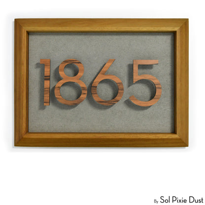 Aluminum & Solid Wood Iroko Frame Address Plaque With Aluminum Numbers