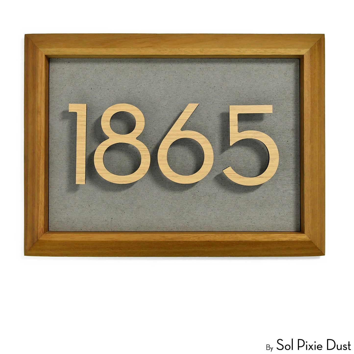 Aluminum & Solid Wood Iroko Frame Address Plaque With Aluminum Numbers