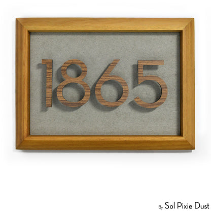 Aluminum & Solid Wood Iroko Frame Address Plaque With Aluminum Numbers