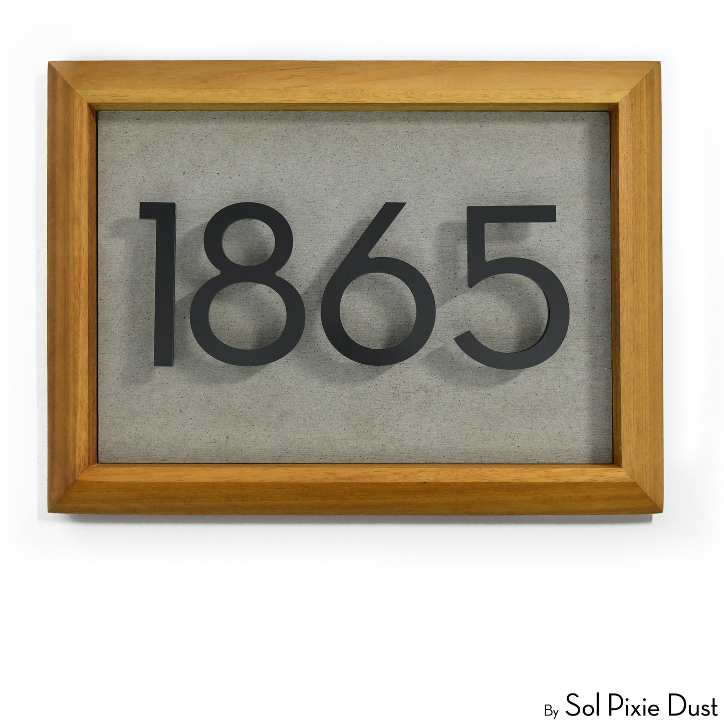 Aluminum & Solid Wood Iroko Frame Address Plaque With Aluminum Numbers