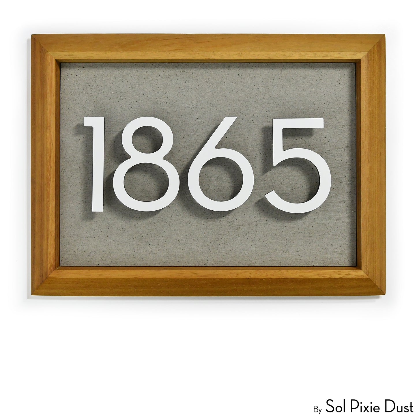 Aluminum & Solid Wood Iroko Frame Address Plaque With Aluminum Numbers