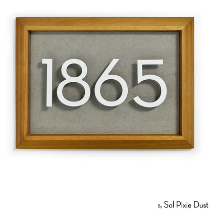 Aluminum & Solid Wood Iroko Frame Address Plaque With Aluminum Numbers