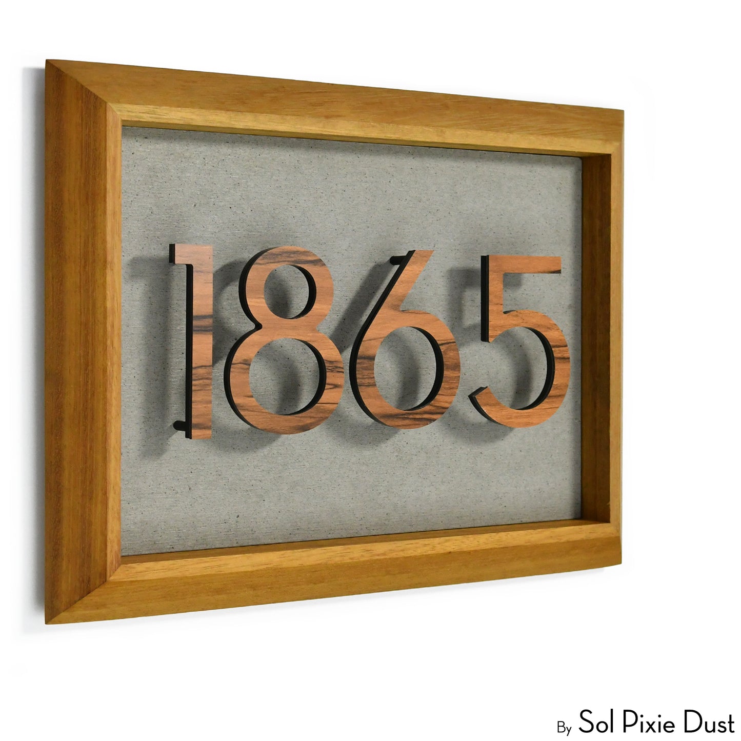 Aluminum & Solid Wood Iroko Frame Address Plaque With Aluminum Numbers