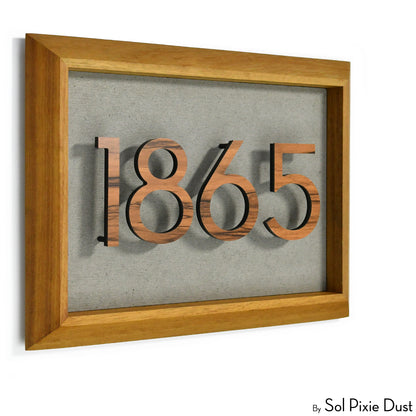 Aluminum & Solid Wood Iroko Frame Address Plaque With Aluminum Numbers