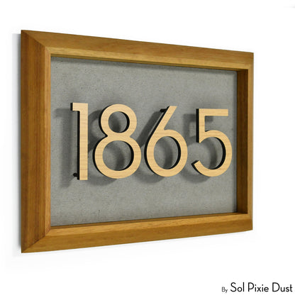 Aluminum & Solid Wood Iroko Frame Address Plaque With Aluminum Numbers