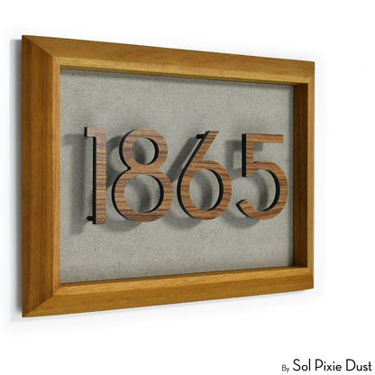 Aluminum & Solid Wood Iroko Frame Address Plaque With Aluminum Numbers