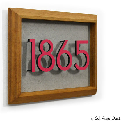 Aluminum & Solid Wood Iroko Frame Address Plaque With Aluminum Numbers