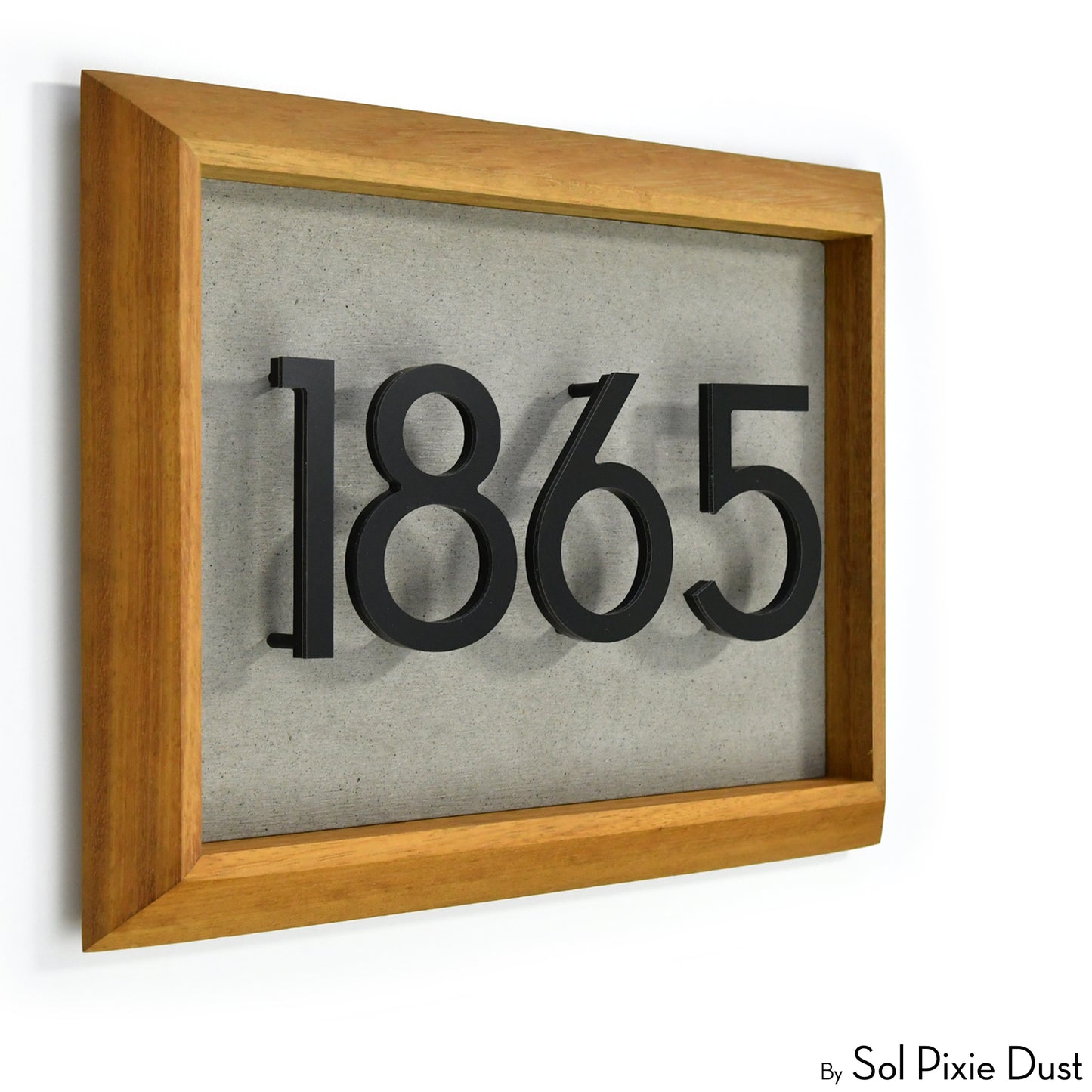 Aluminum & Solid Wood Iroko Frame Address Plaque With Aluminum Numbers