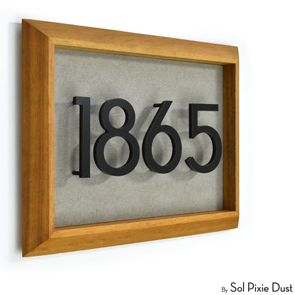 Aluminum & Solid Wood Iroko Frame Address Plaque With Aluminum Numbers