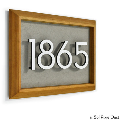 Aluminum & Solid Wood Iroko Frame Address Plaque With Aluminum Numbers