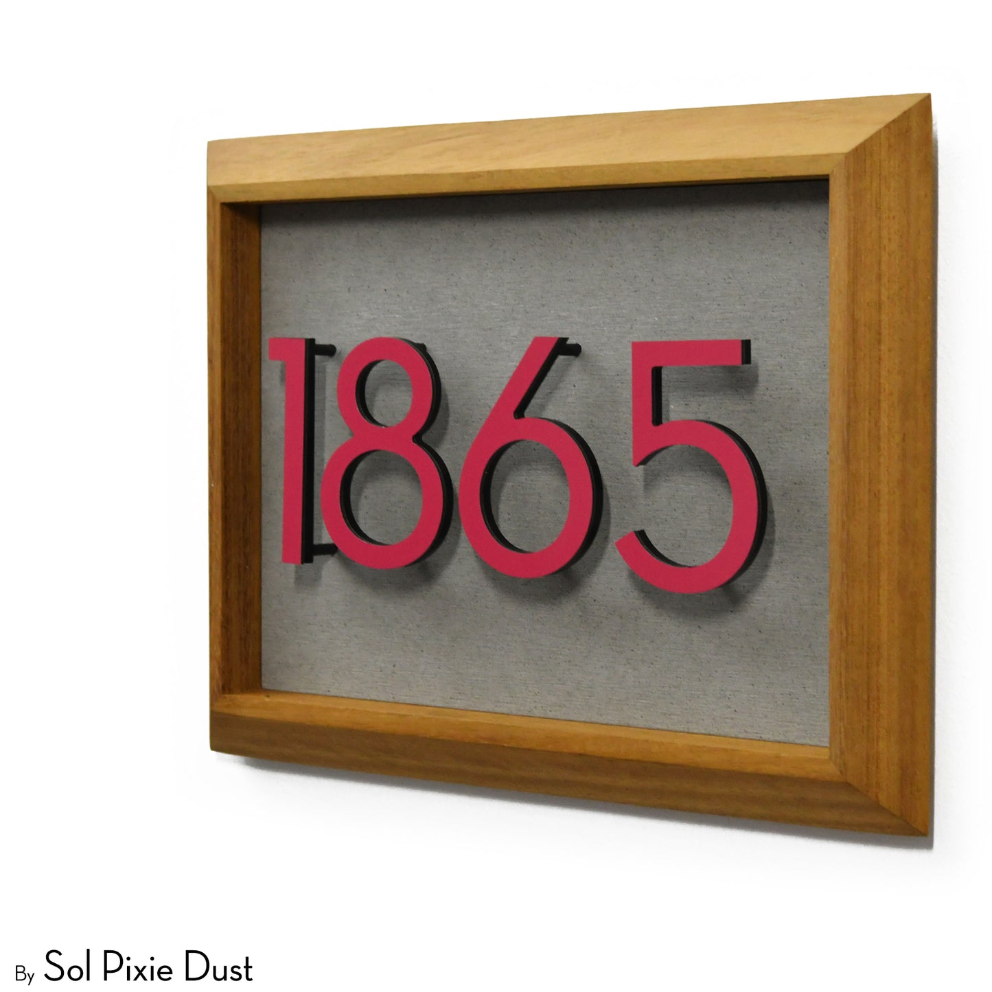 Aluminum & Solid Wood Iroko Frame Address Plaque With Aluminum Numbers