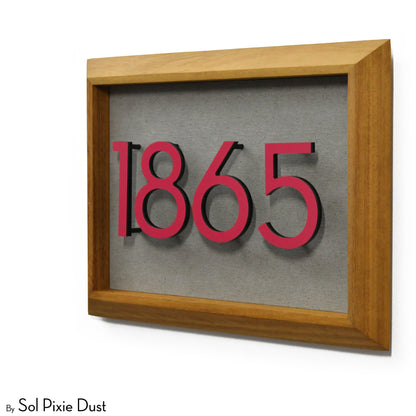 Aluminum & Solid Wood Iroko Frame Address Plaque With Aluminum Numbers
