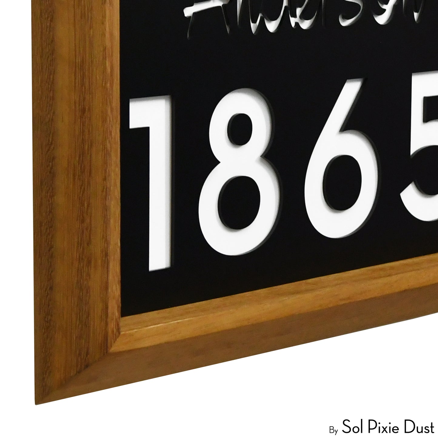 Aluminum & Solid Wood Iroko Frame Address Plaque With Aluminum Numbers