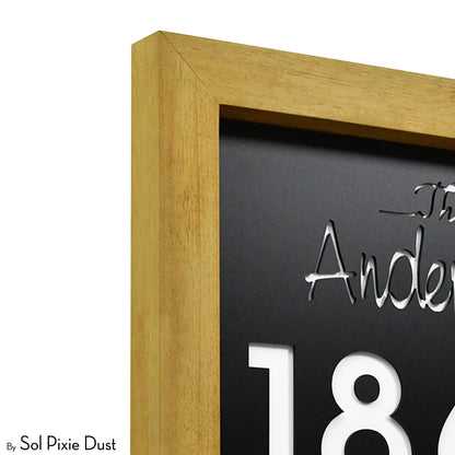 Aluminum & Solid Wood Iroko Frame Address Plaque With Aluminum Numbers