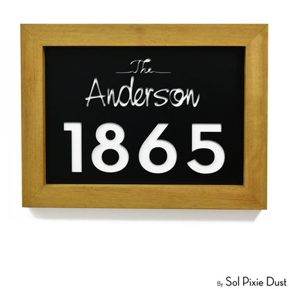 Aluminum & Solid Wood Iroko Frame Address Plaque With Aluminum Numbers