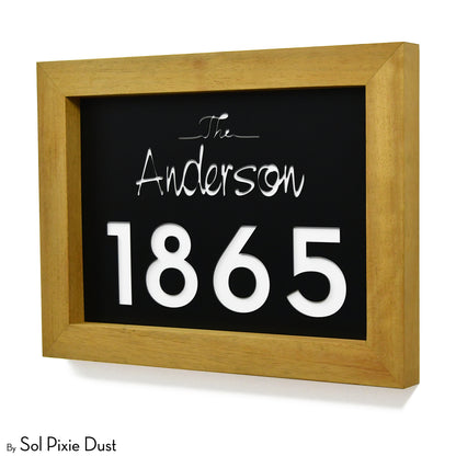 Aluminum & Solid Wood Iroko Frame Address Plaque With Aluminum Numbers