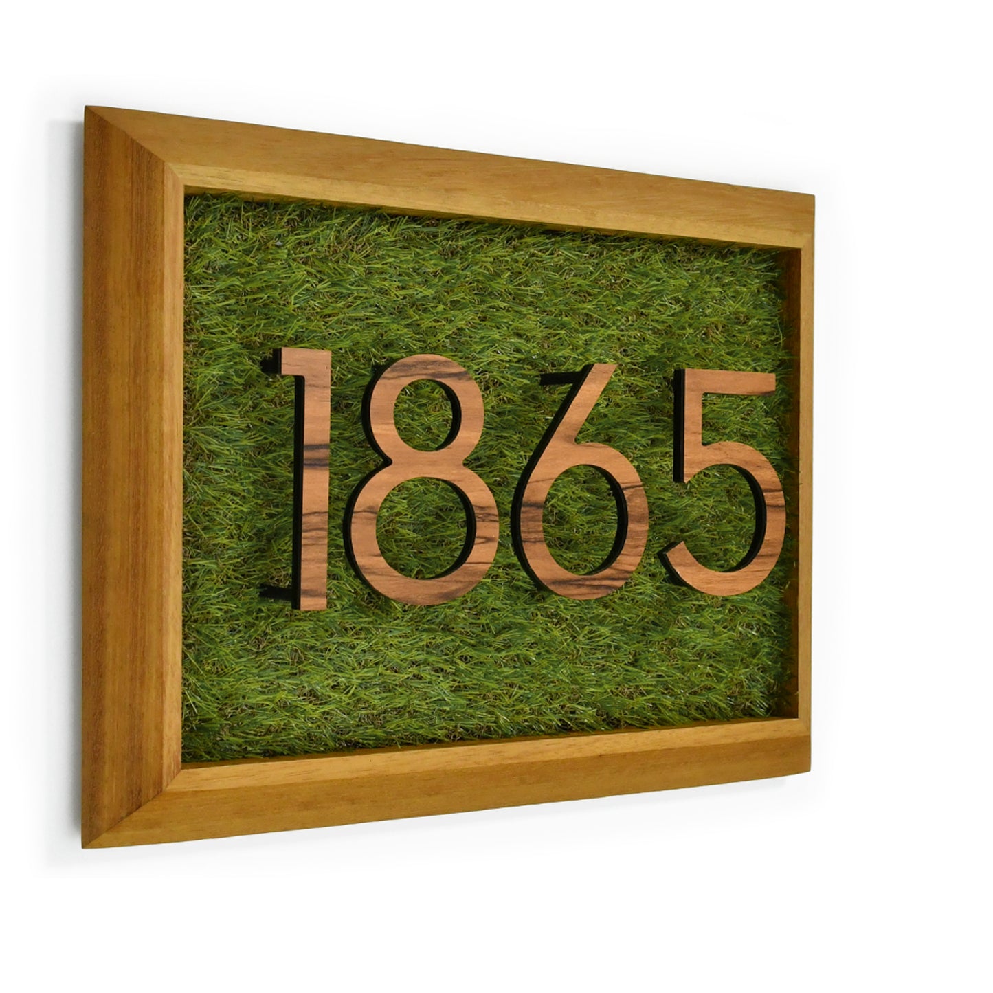 Aluminum & Solid Wood Iroko Frame Address Plaque With Aluminum Numbers