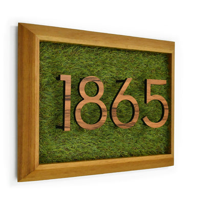 Aluminum & Solid Wood Iroko Frame Address Plaque With Aluminum Numbers