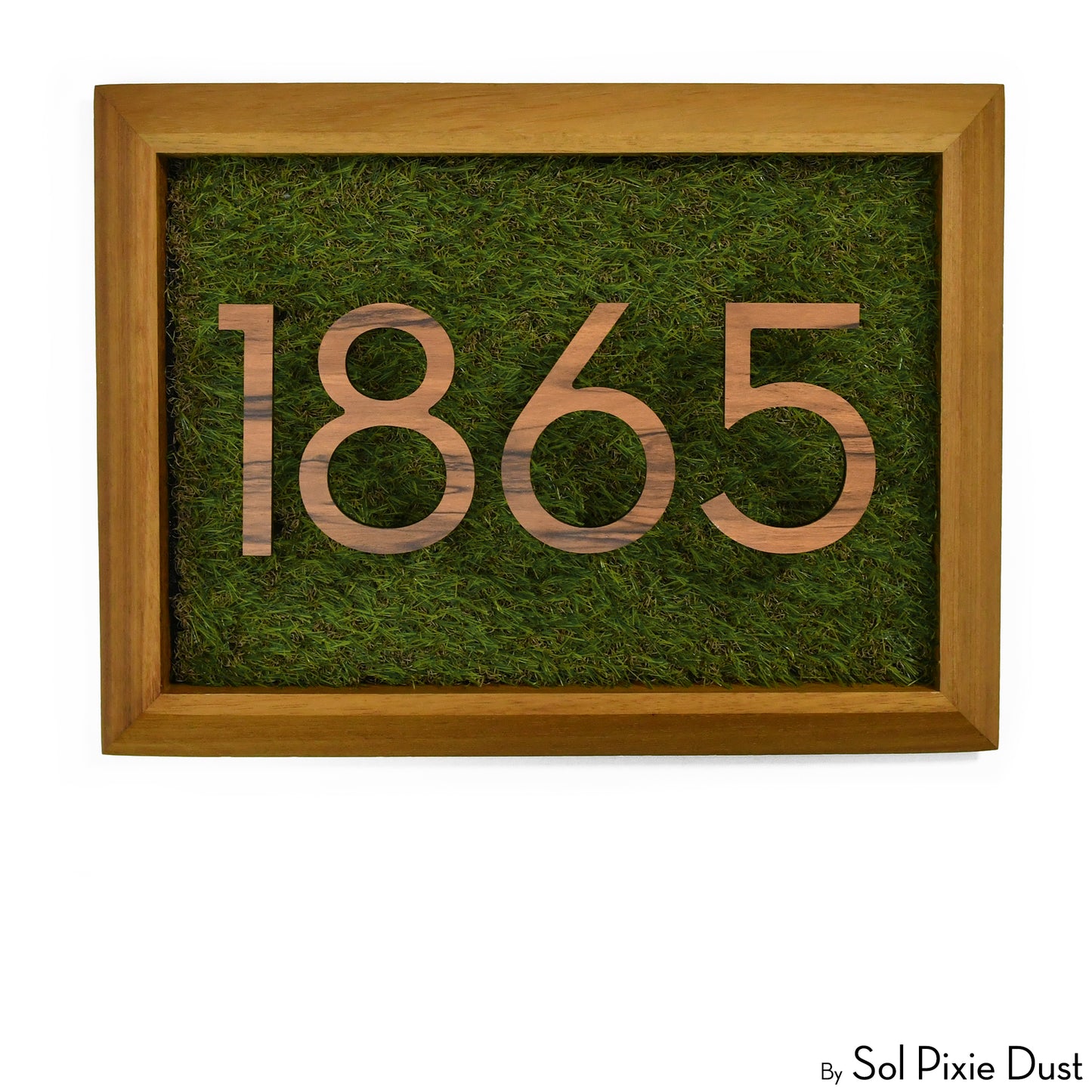 Aluminum & Solid Wood Iroko Frame Address Plaque With Aluminum Numbers