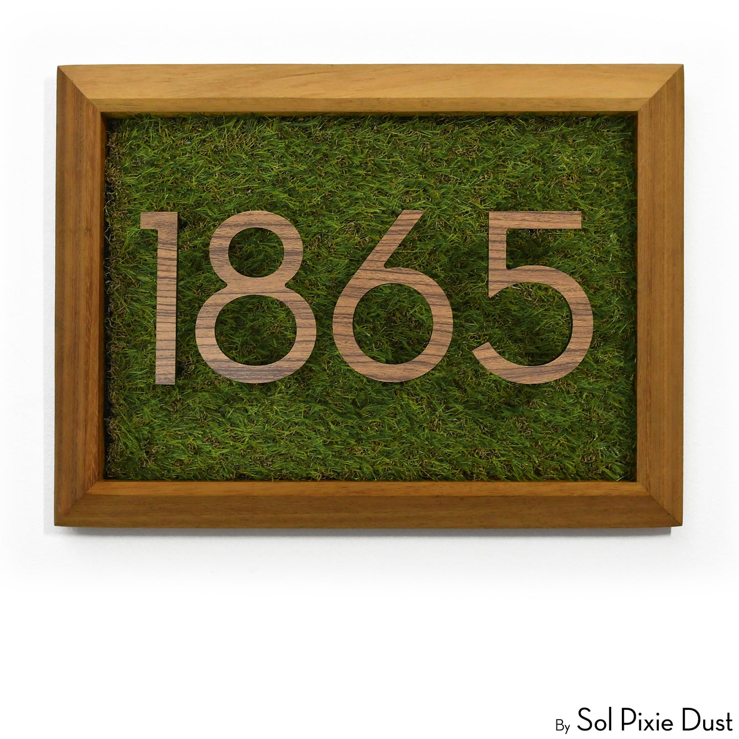 Aluminum & Solid Wood Iroko Frame Address Plaque With Aluminum Numbers