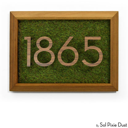 Aluminum & Solid Wood Iroko Frame Address Plaque With Aluminum Numbers