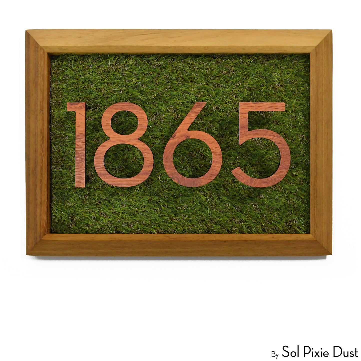 Aluminum & Solid Wood Iroko Frame Address Plaque With Aluminum Numbers