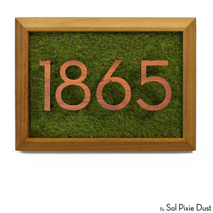 Aluminum & Solid Wood Iroko Frame Address Plaque With Aluminum Numbers