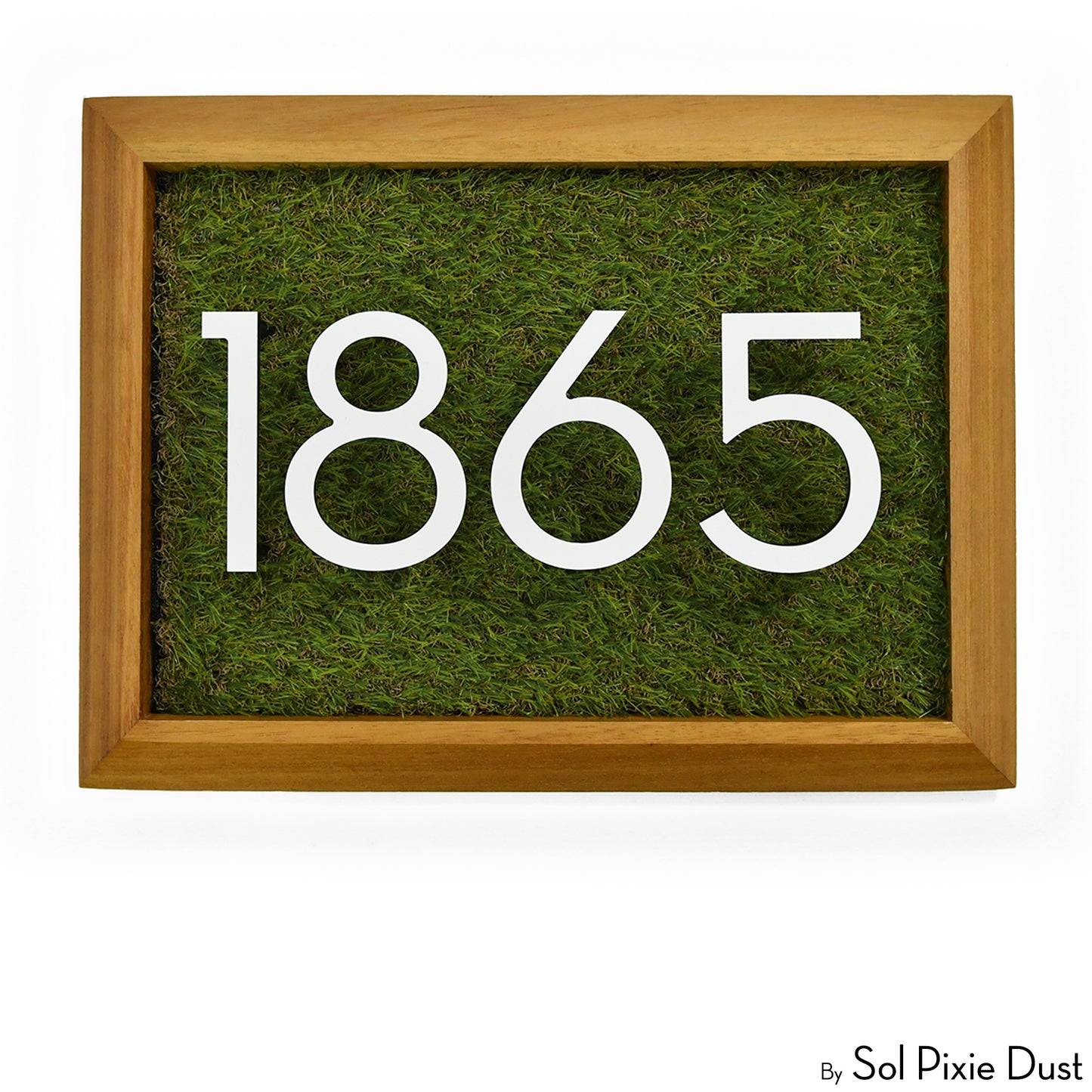 Aluminum & Solid Wood Iroko Frame Address Plaque With Aluminum Numbers