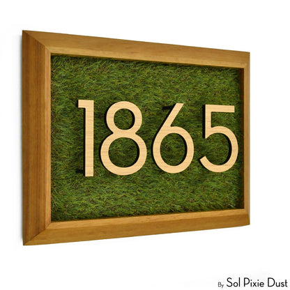 Aluminum & Solid Wood Iroko Frame Address Plaque With Aluminum Numbers