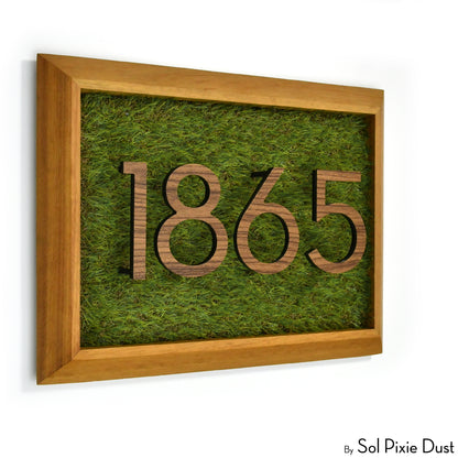Aluminum & Solid Wood Iroko Frame Address Plaque With Aluminum Numbers