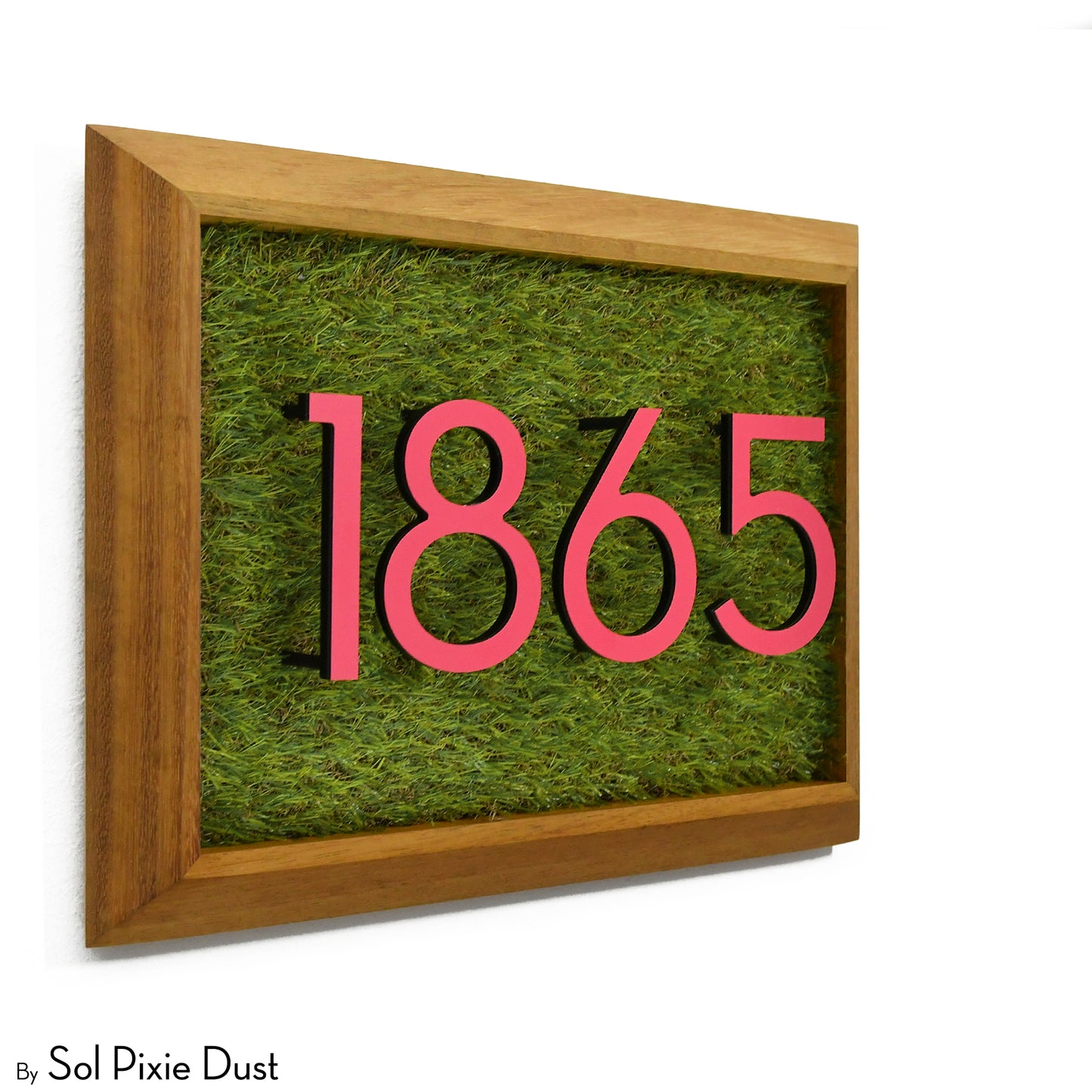 Aluminum & Solid Wood Iroko Frame Address Plaque With Aluminum Numbers