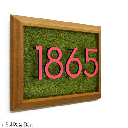Aluminum & Solid Wood Iroko Frame Address Plaque With Aluminum Numbers