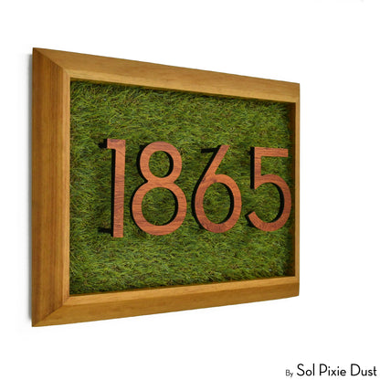 Aluminum & Solid Wood Iroko Frame Address Plaque With Aluminum Numbers