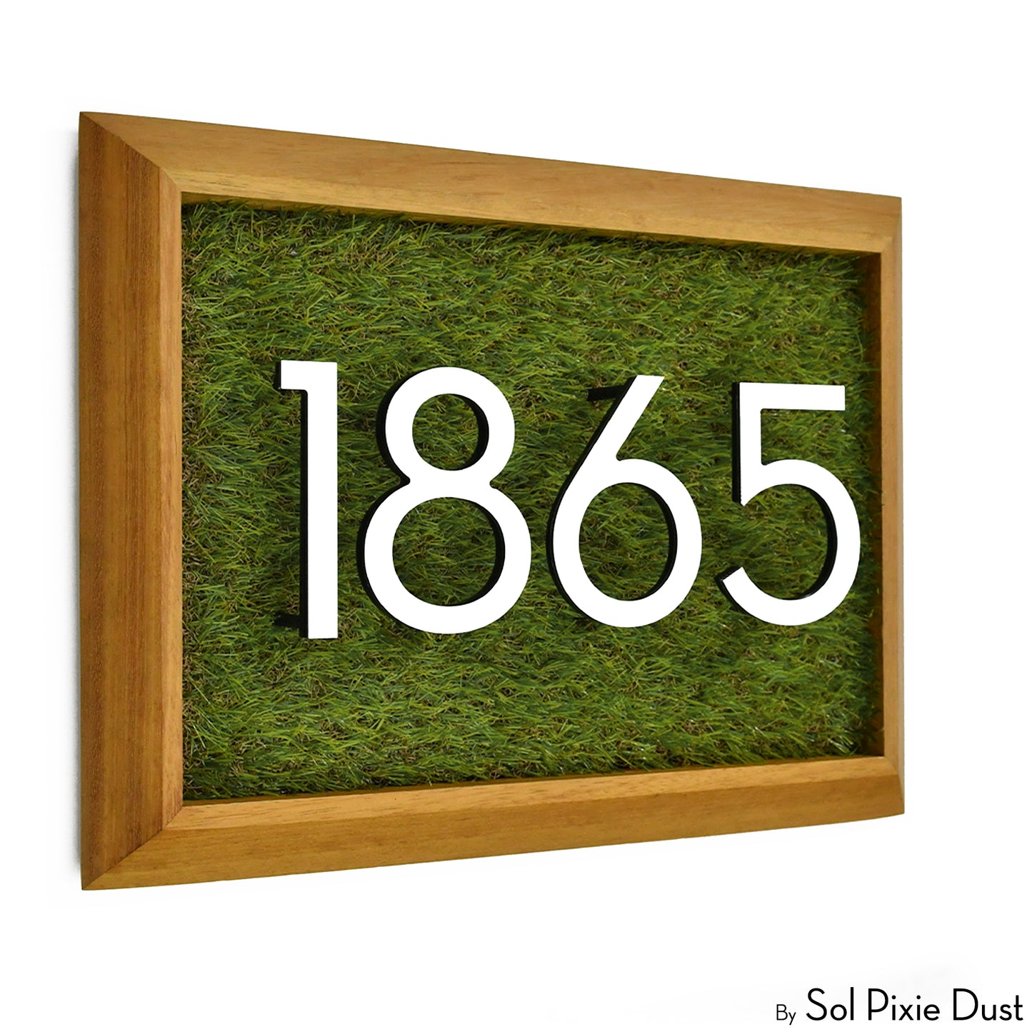 Aluminum & Solid Wood Iroko Frame Address Plaque With Aluminum Numbers
