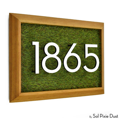 Aluminum & Solid Wood Iroko Frame Address Plaque With Aluminum Numbers