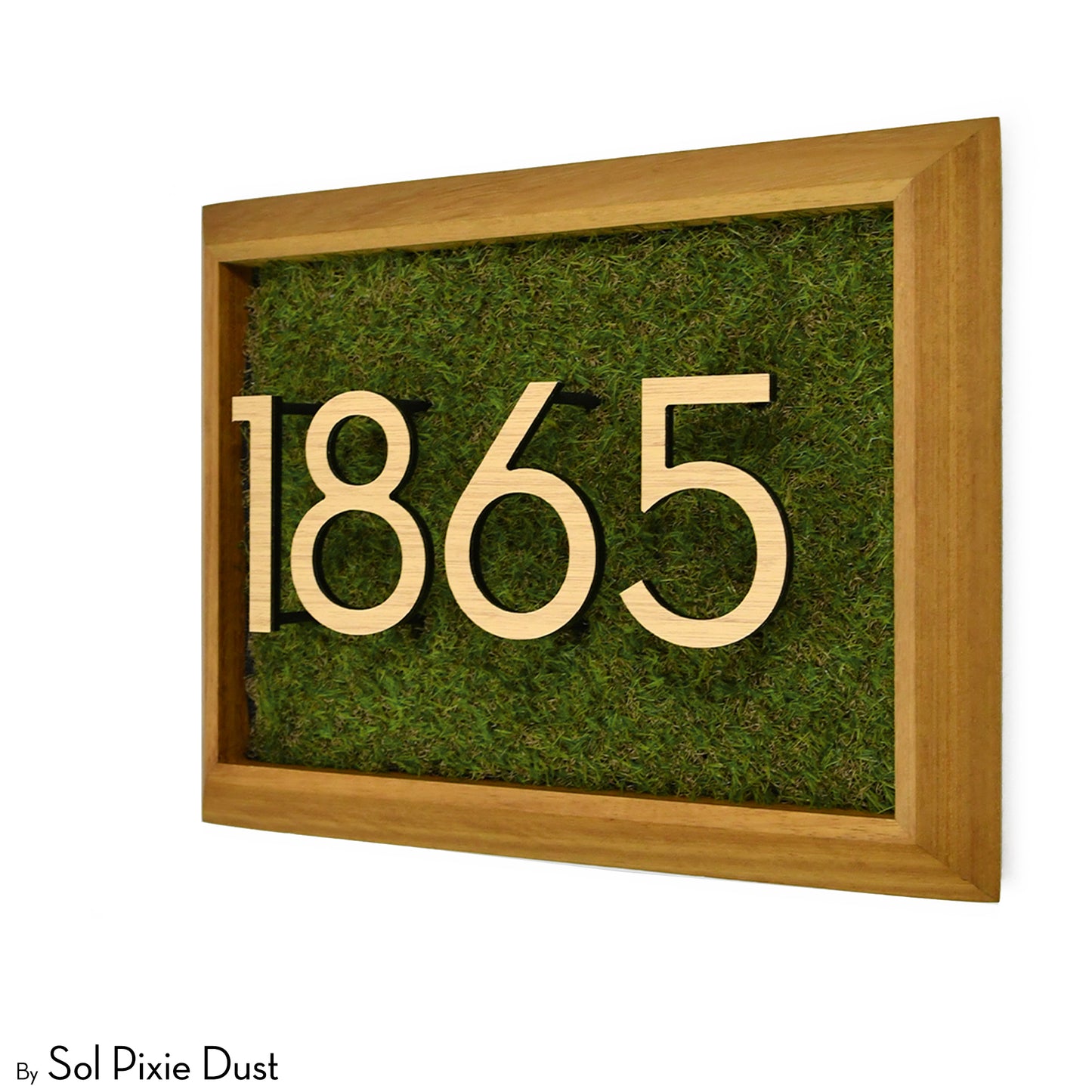 Aluminum & Solid Wood Iroko Frame Address Plaque With Aluminum Numbers