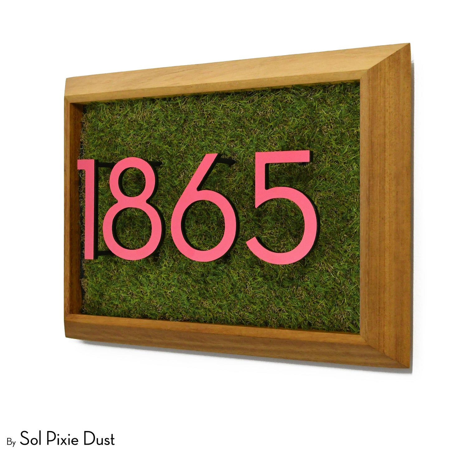 Aluminum & Solid Wood Iroko Frame Address Plaque With Aluminum Numbers