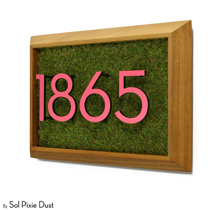 Aluminum & Solid Wood Iroko Frame Address Plaque With Aluminum Numbers