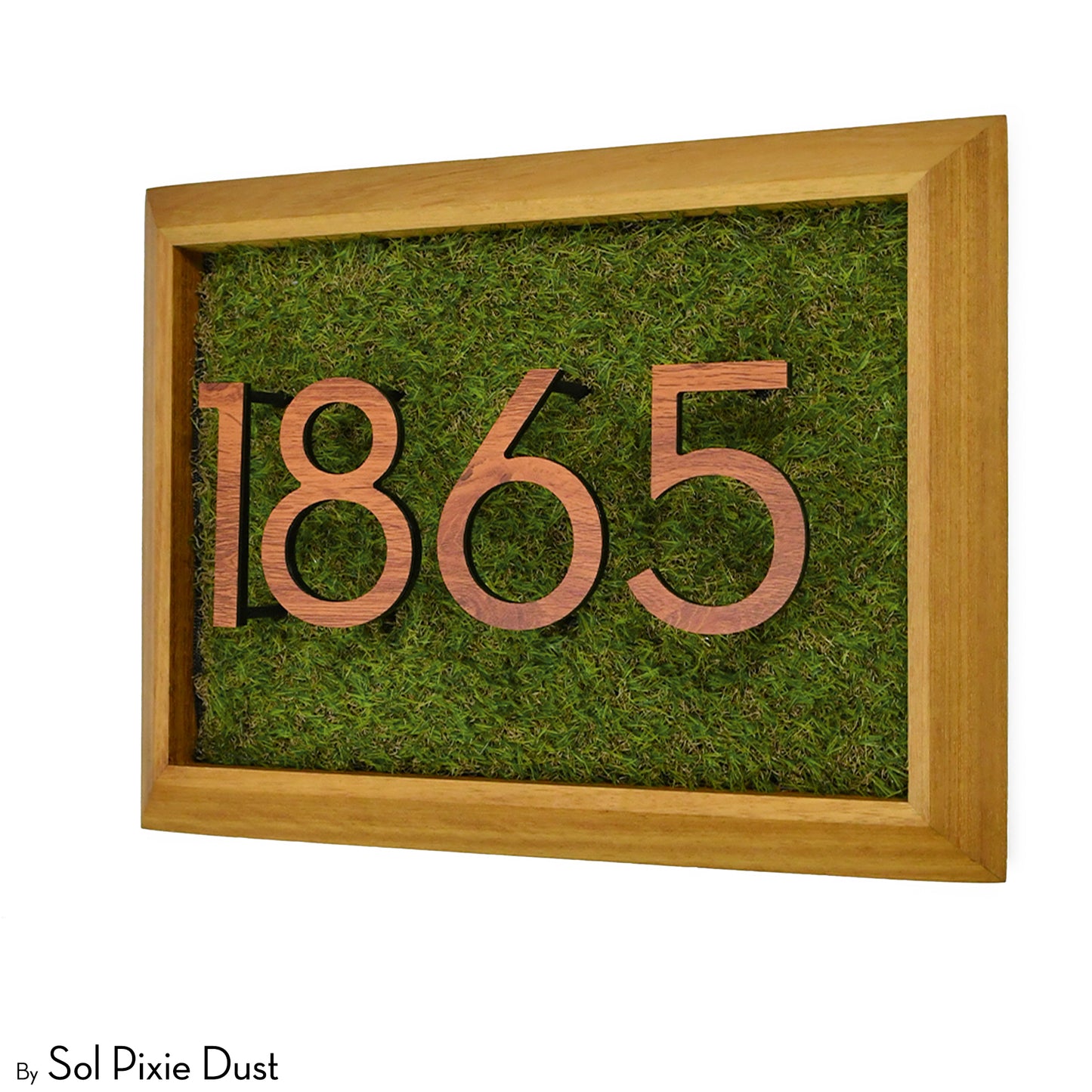 Aluminum & Solid Wood Iroko Frame Address Plaque With Aluminum Numbers