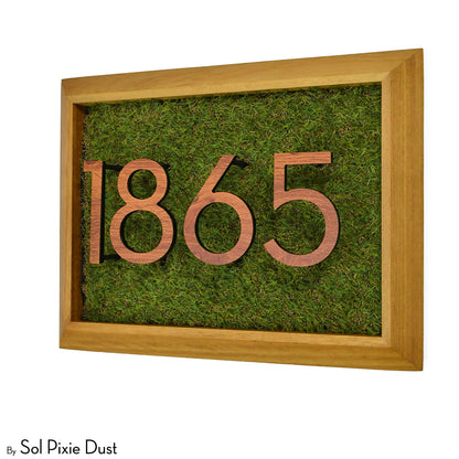 Aluminum & Solid Wood Iroko Frame Address Plaque With Aluminum Numbers
