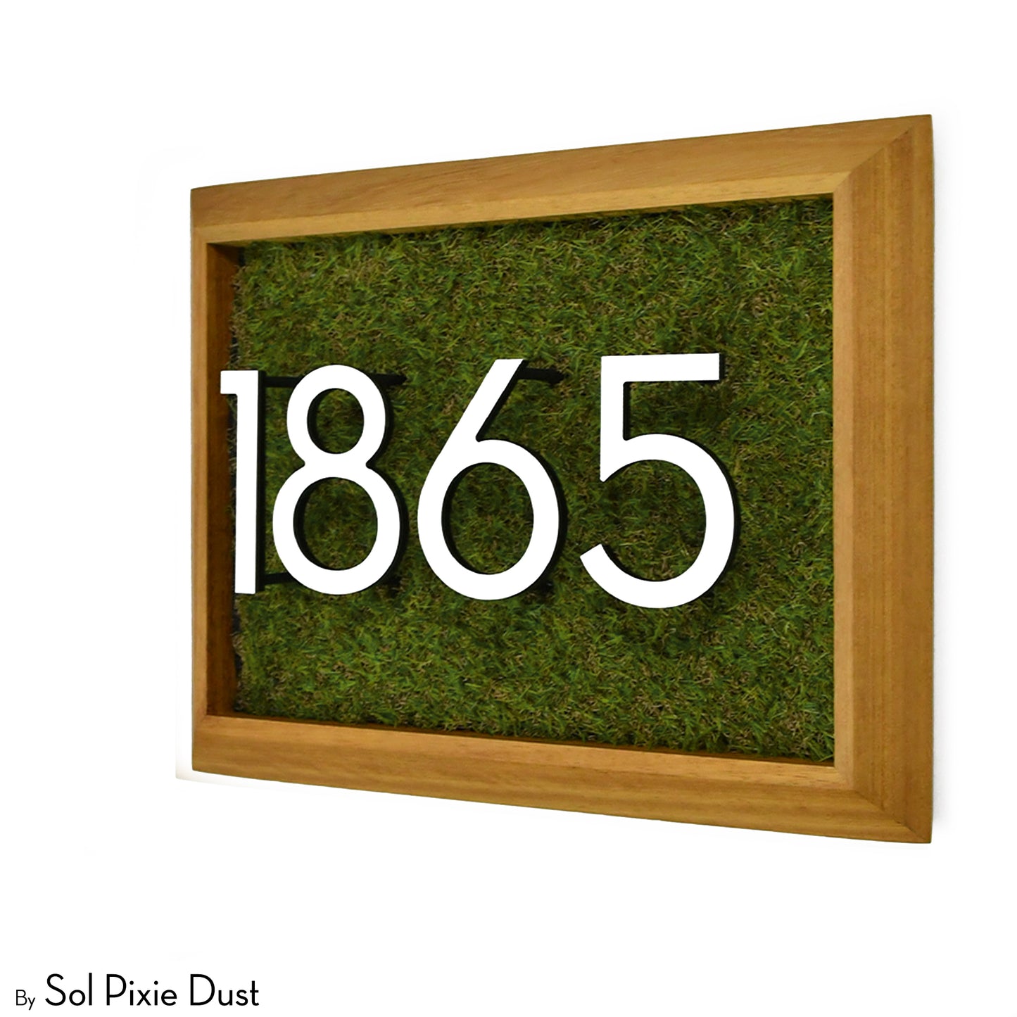 Aluminum & Solid Wood Iroko Frame Address Plaque With Aluminum Numbers