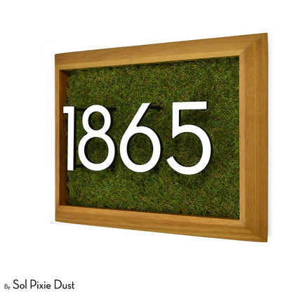 Aluminum & Solid Wood Iroko Frame Address Plaque With Aluminum Numbers